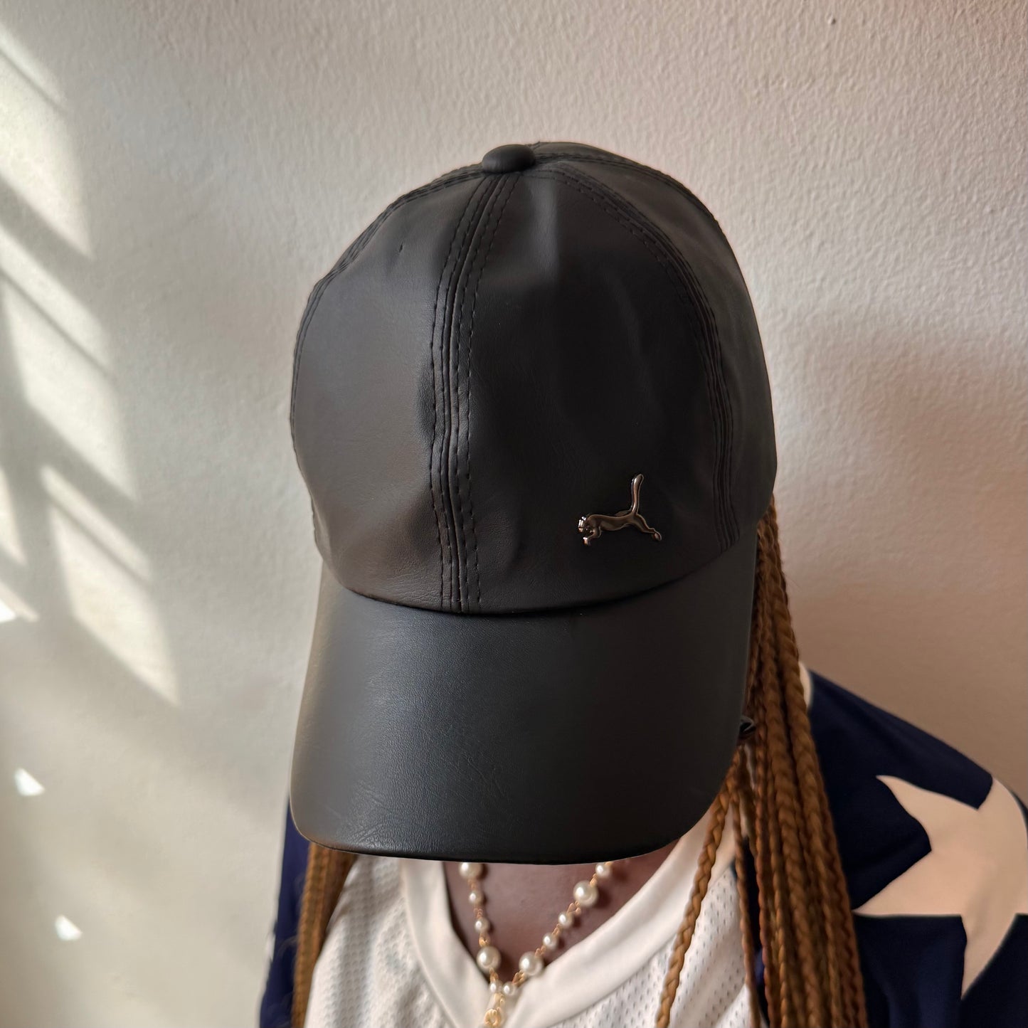 Faux Leather Baseball Hat