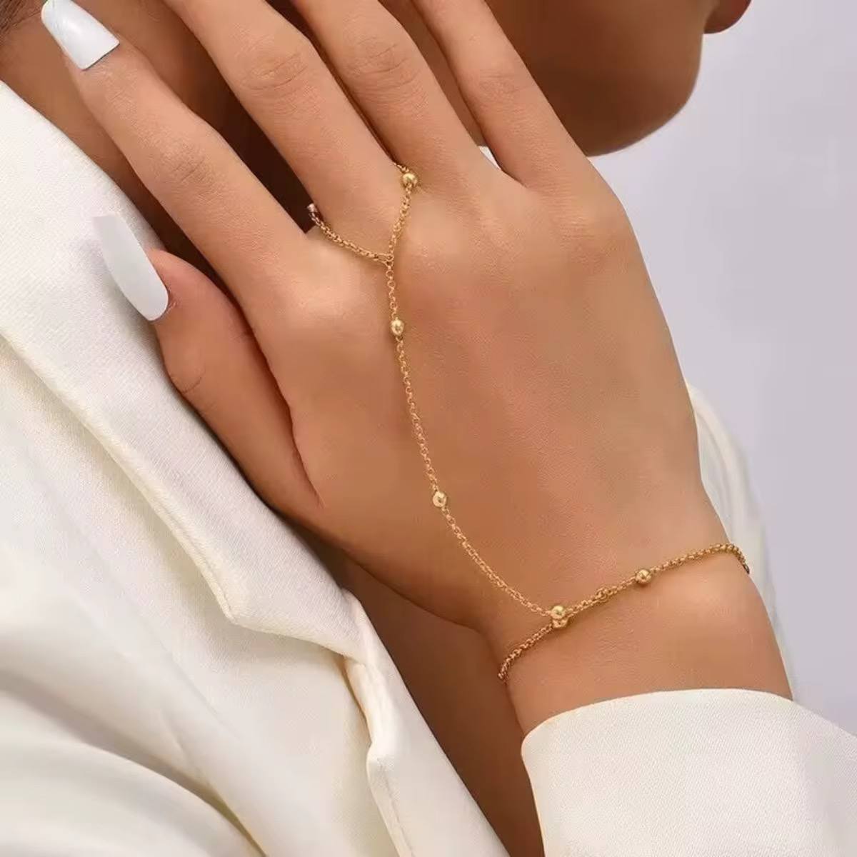 Celeste Gold Hand Chain Bracelet