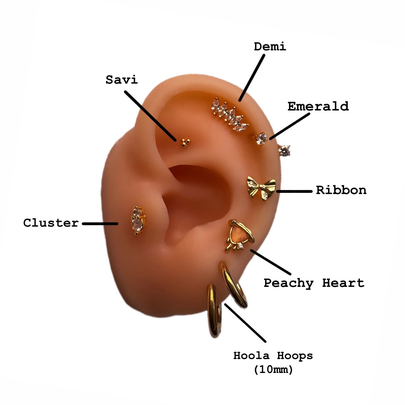 Peachy Heart Ear Stud