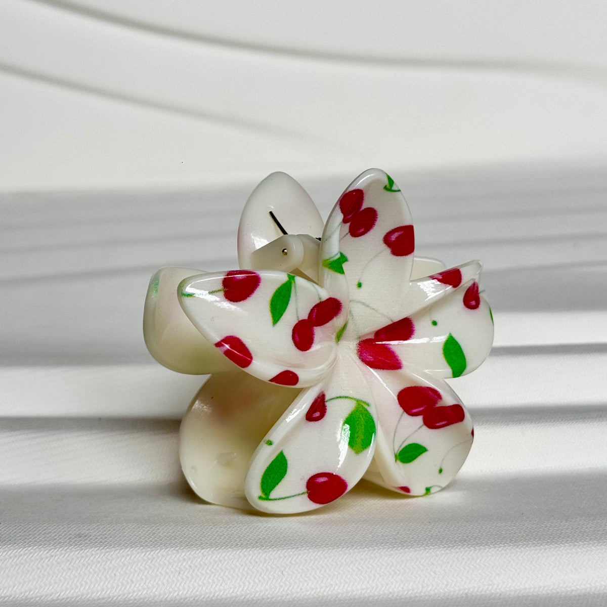 Cherry Flower Claw Clip