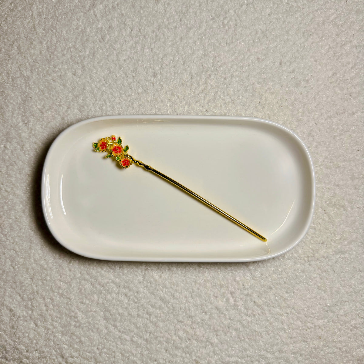 Red Flower Hairpin