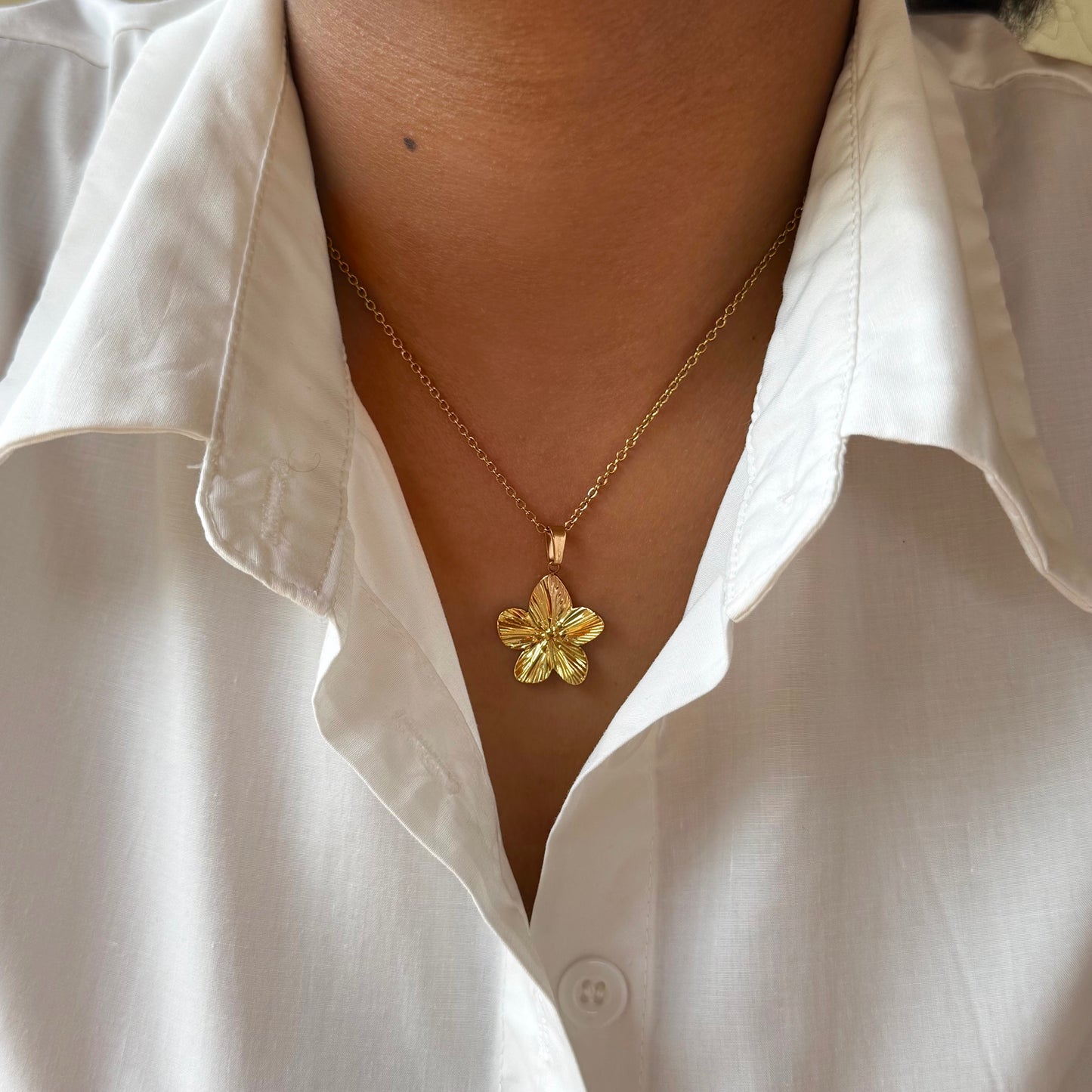 Hibiscus Necklace- Gold