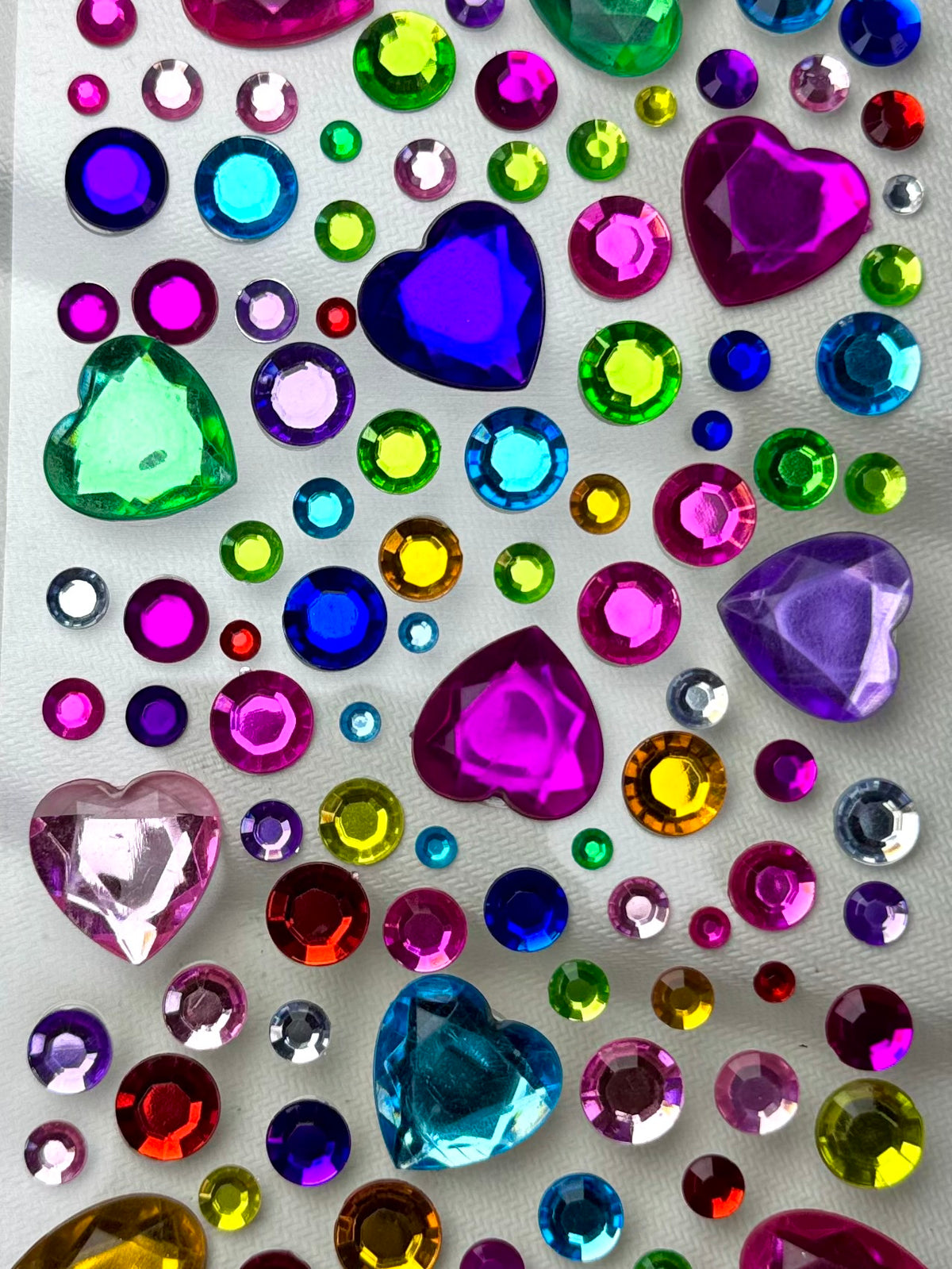 Multicolor Hearts Face Gems