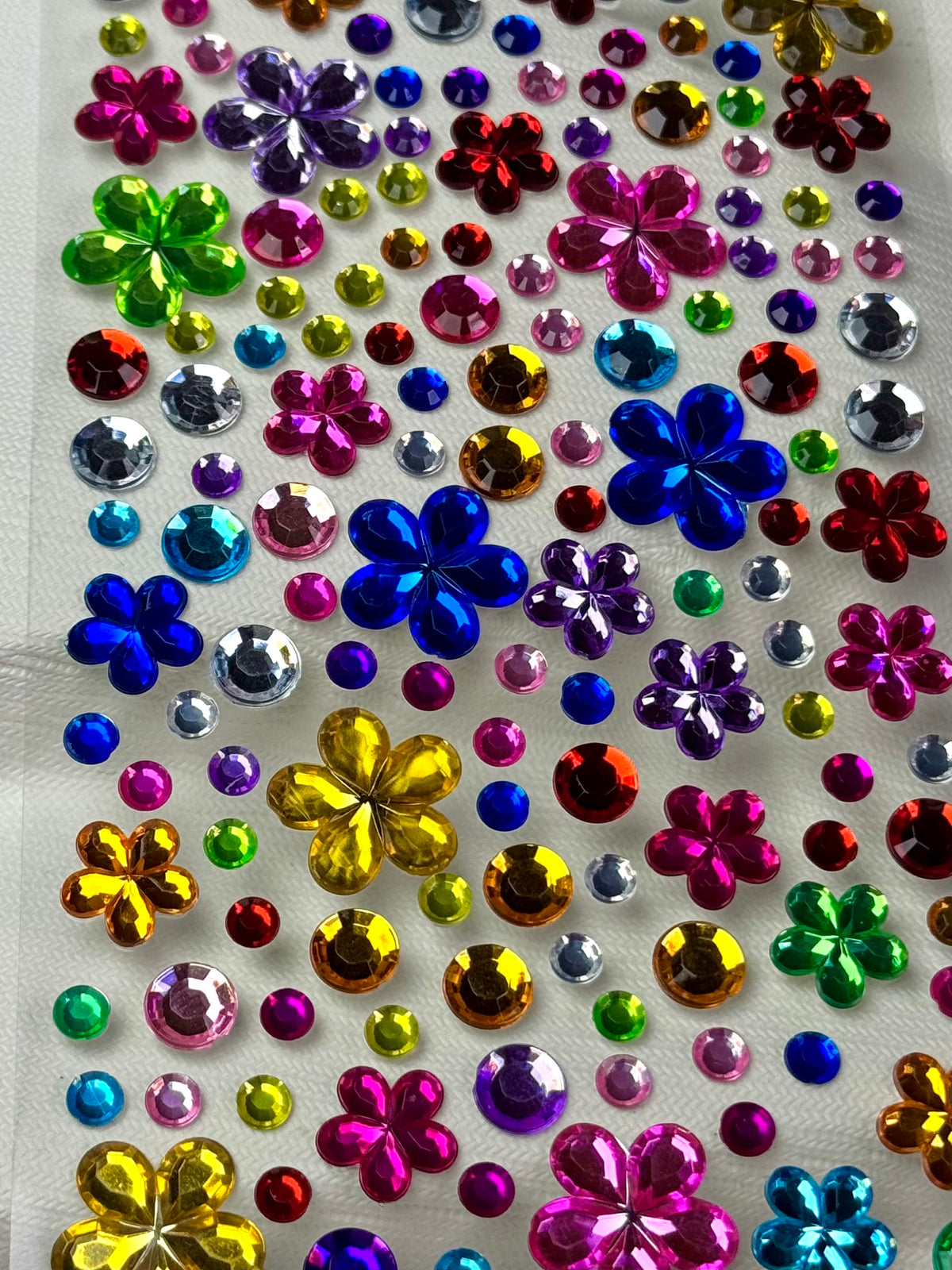 Multicolor Flowers Face Gems