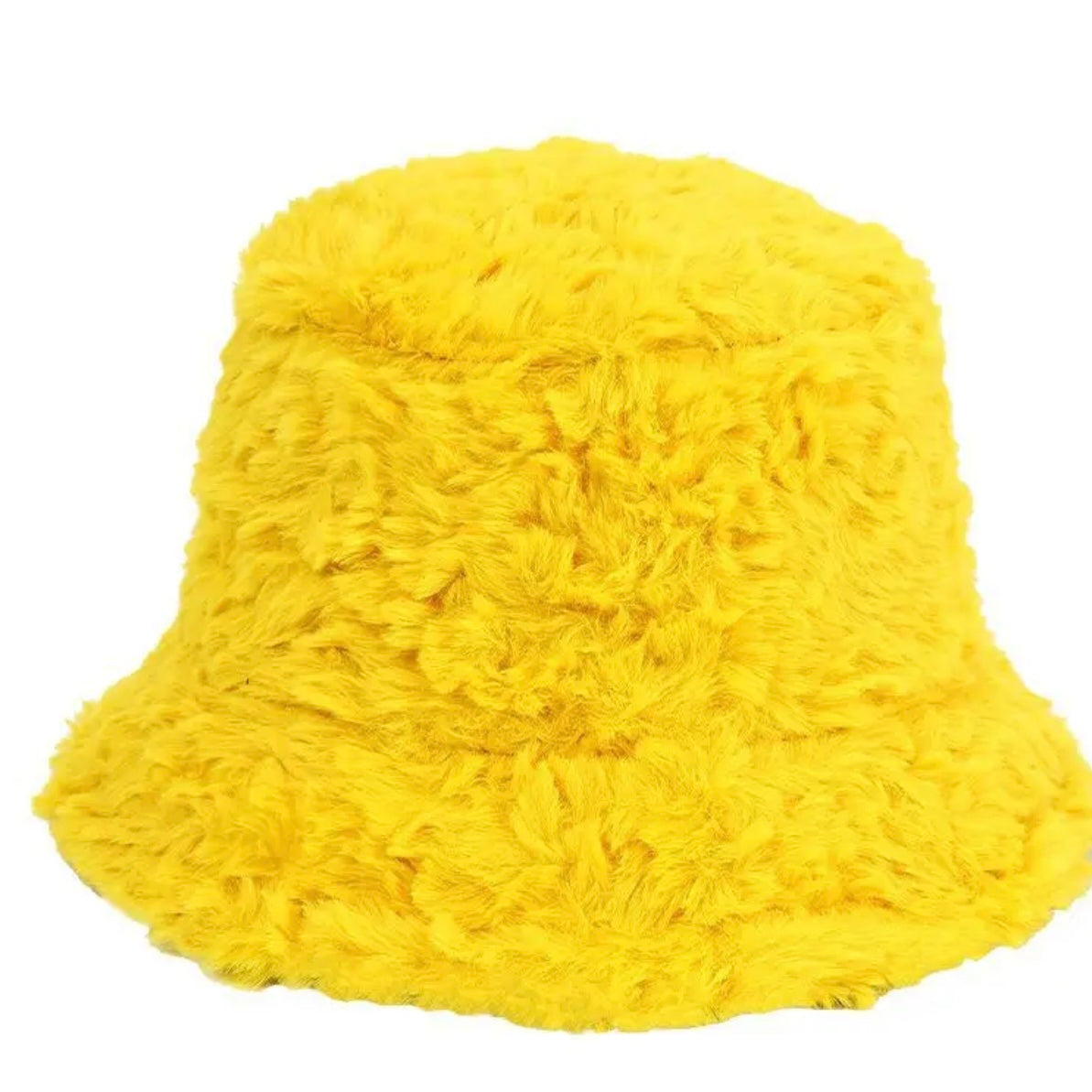 Faux Fur Bucket Hat - Queenlybypinupqueens Yellow