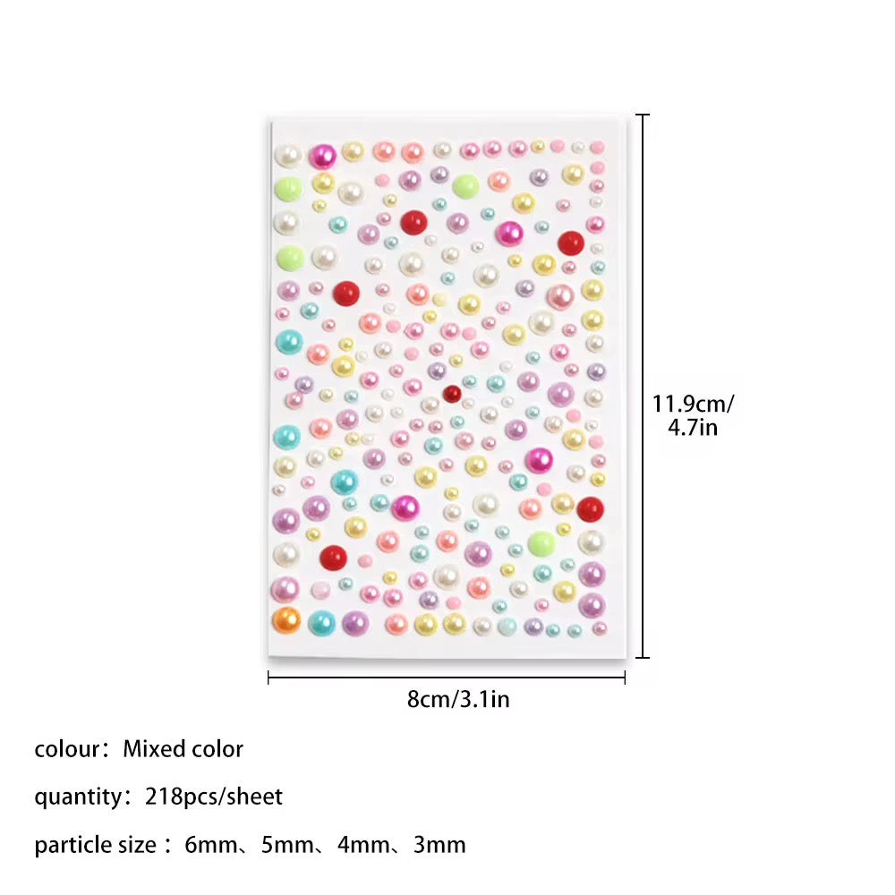 Multicolor Pearls Face Gems