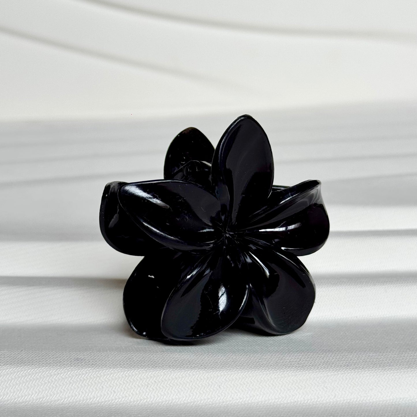 Black Flower Claw Clip