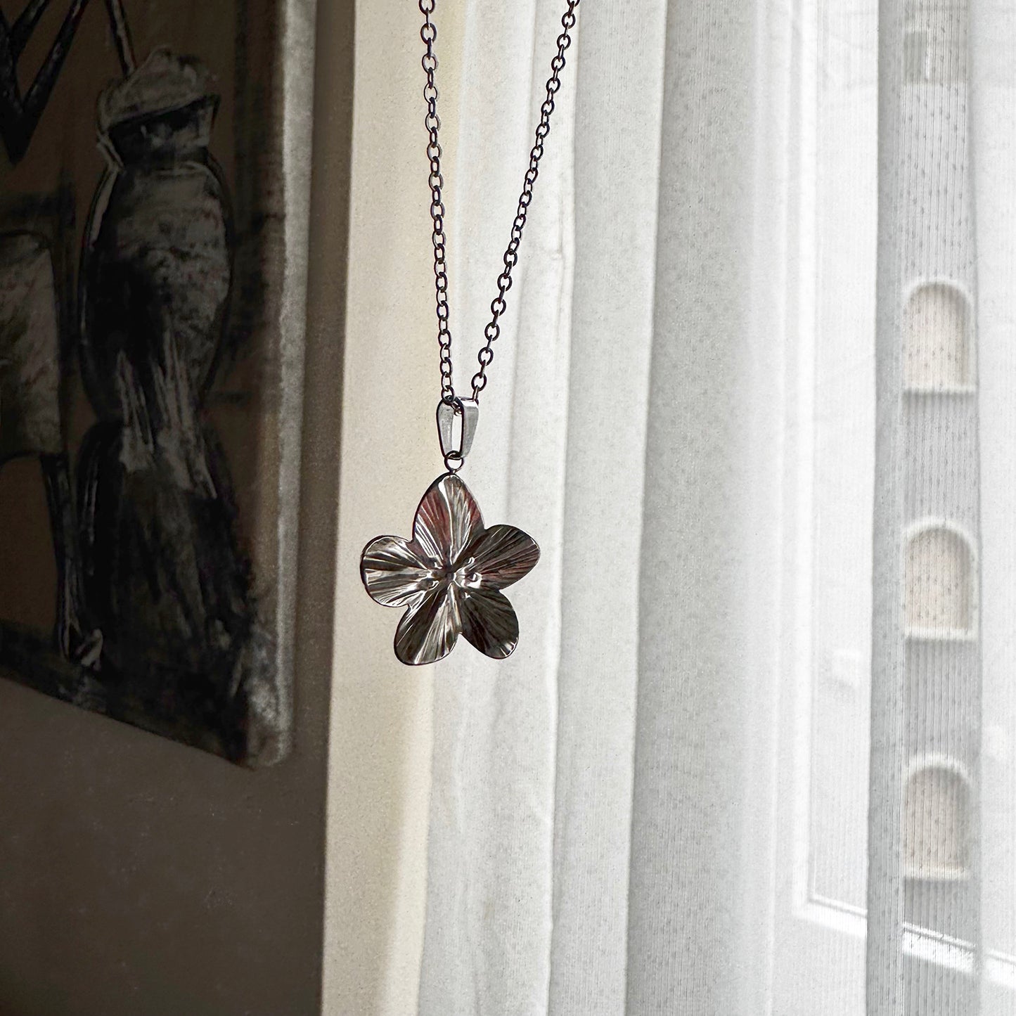 Hibiscus Necklace- Silver