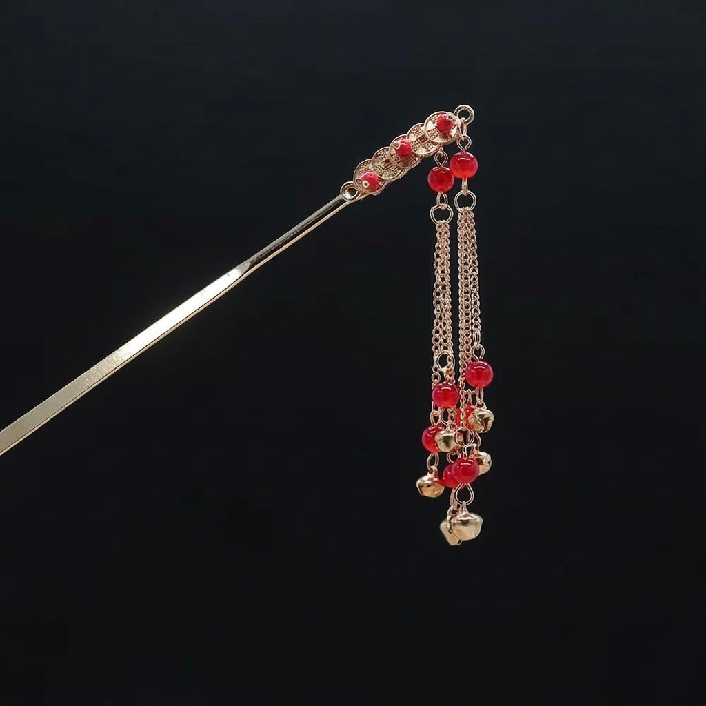 Red Tassels Hairpin