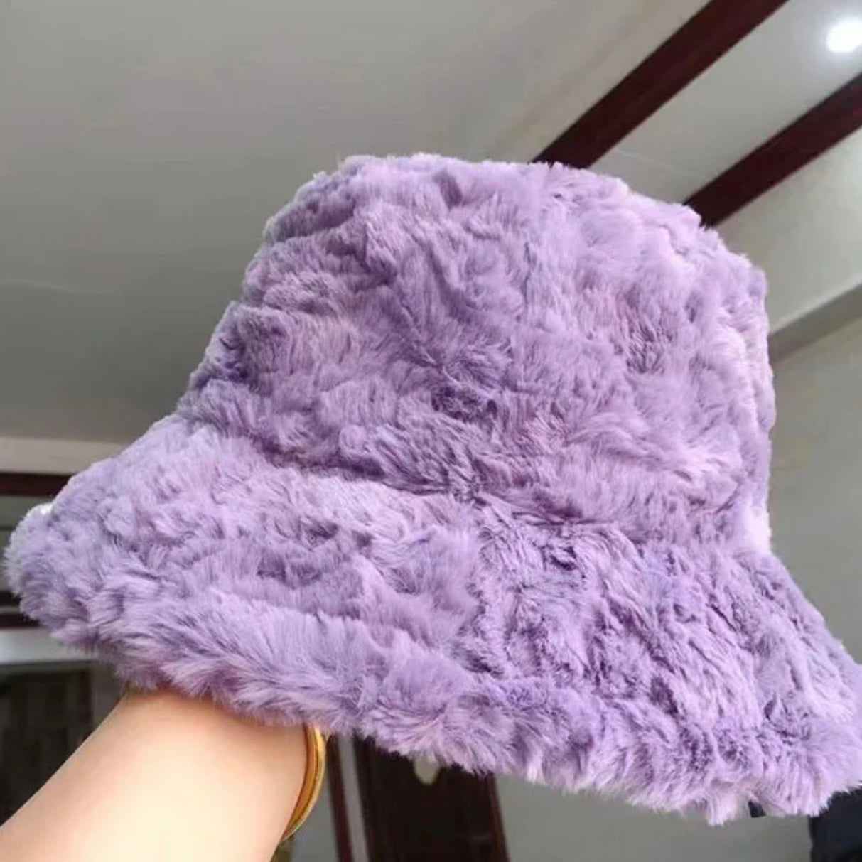 Faux Fur Bucket Hat - Queenlybypinupqueens Black