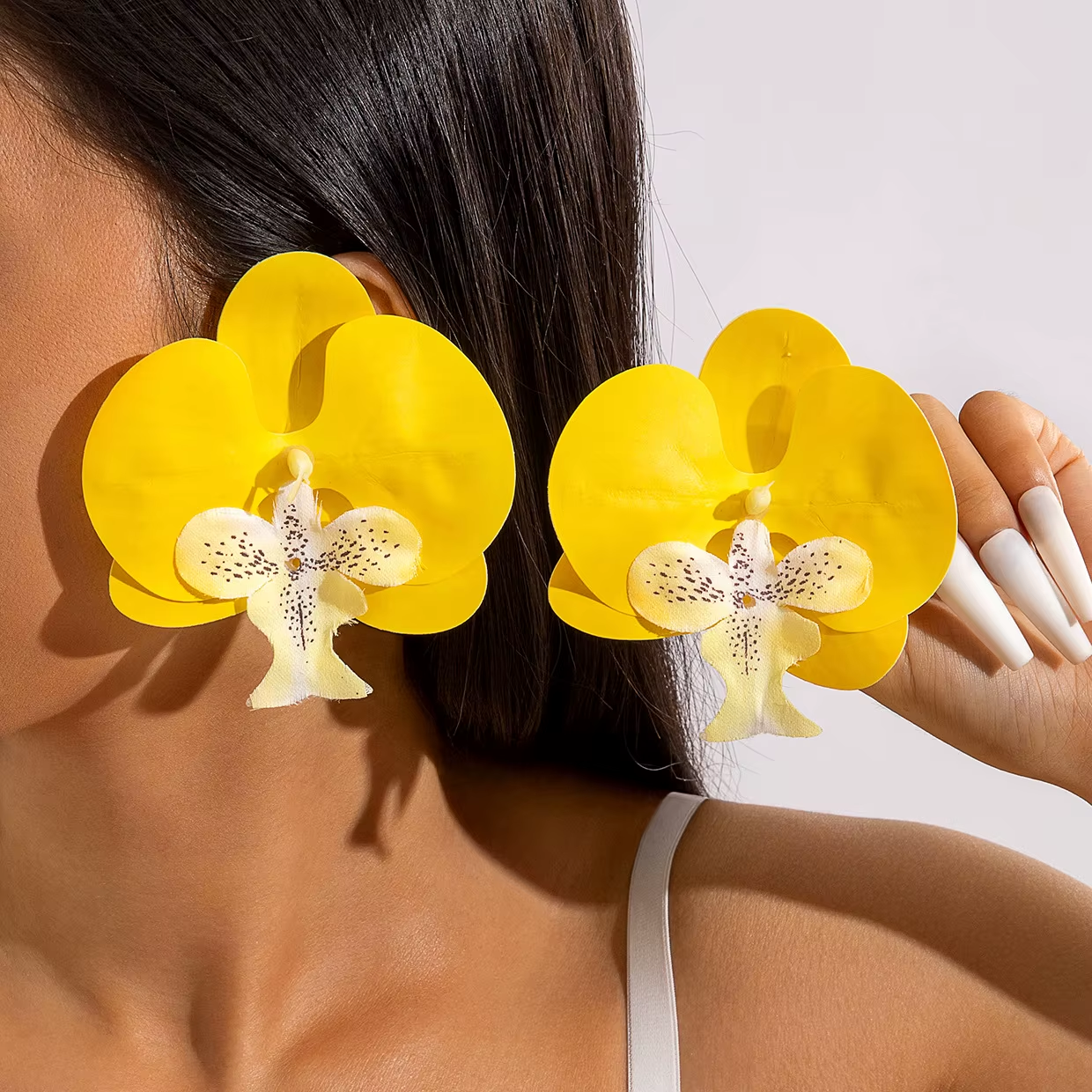 Orchid Flower Earrings