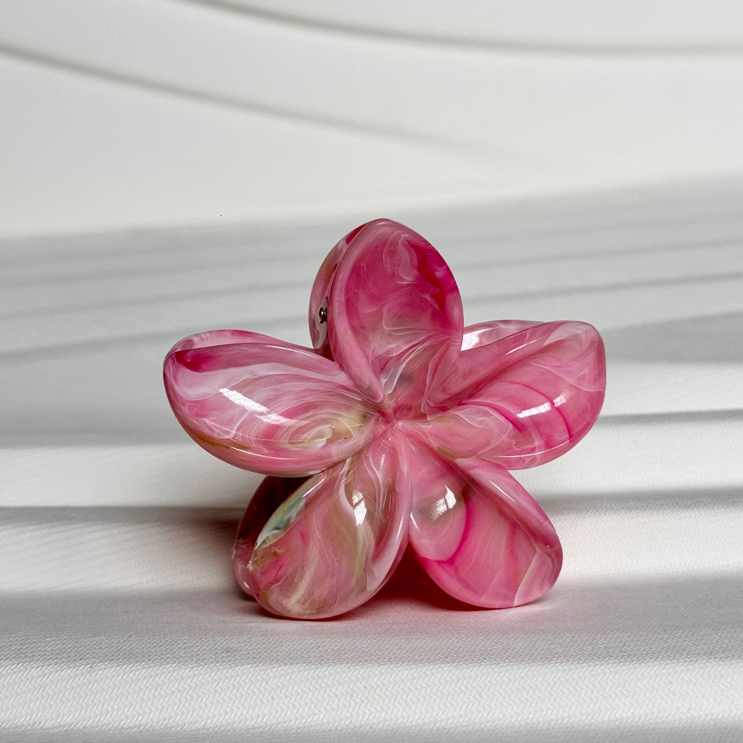 Marble Flower Claw Clip