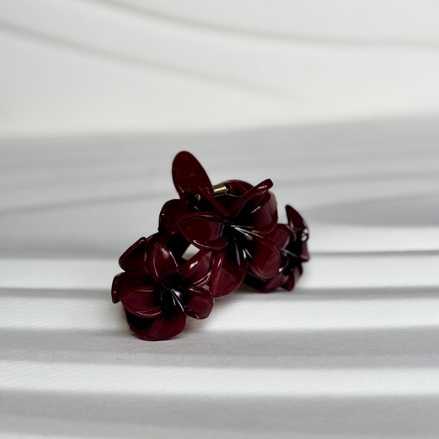 Maroon Flower Claw Clip