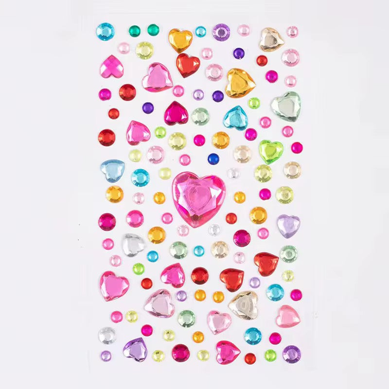 Multicolor Hearts Face Gems