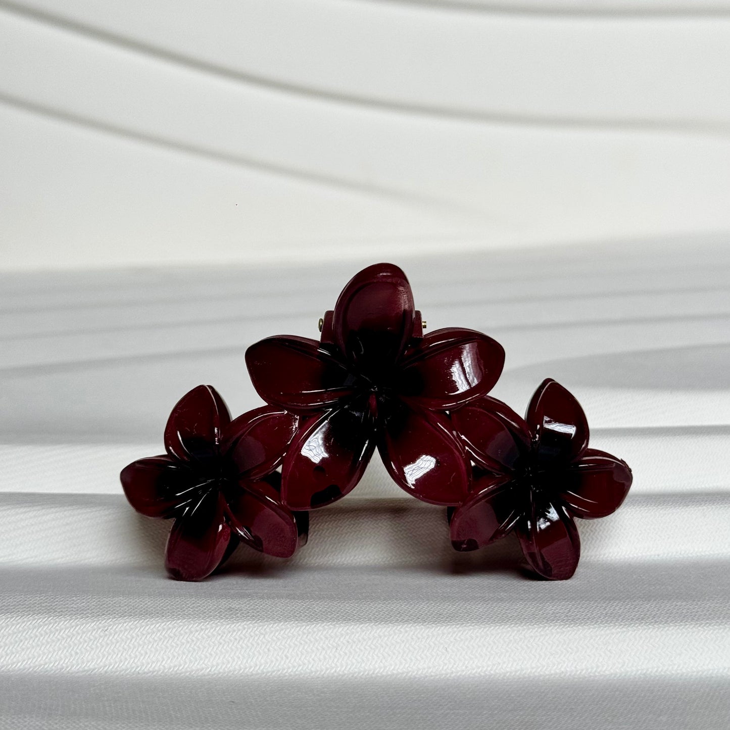 Maroon Flower Claw Clip