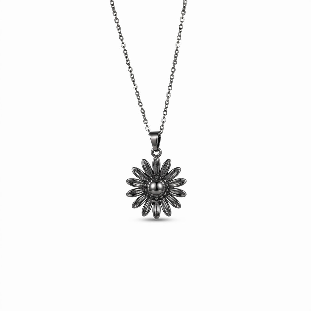 Sunflower Necklace-Silver