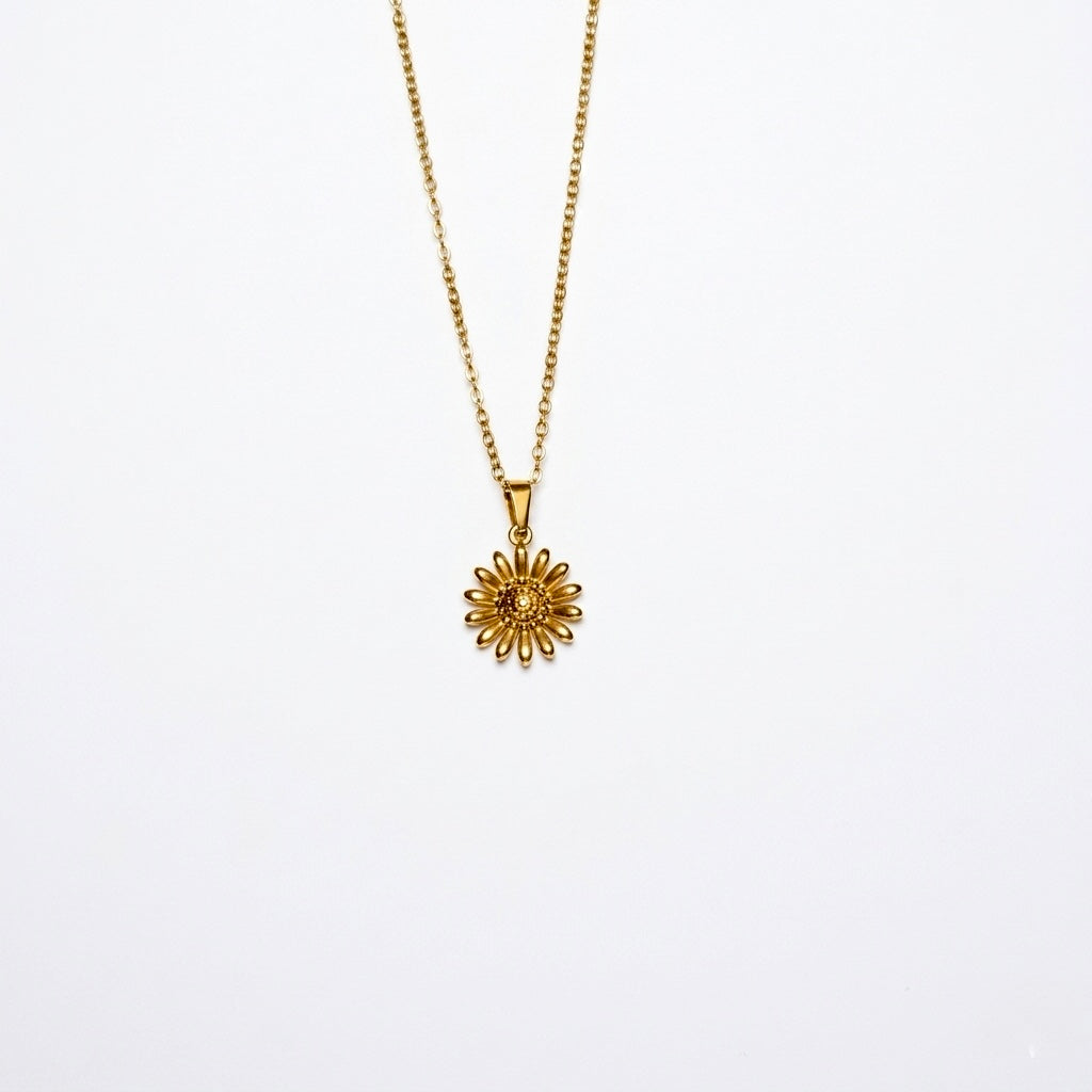 Sunflower Necklace Gold