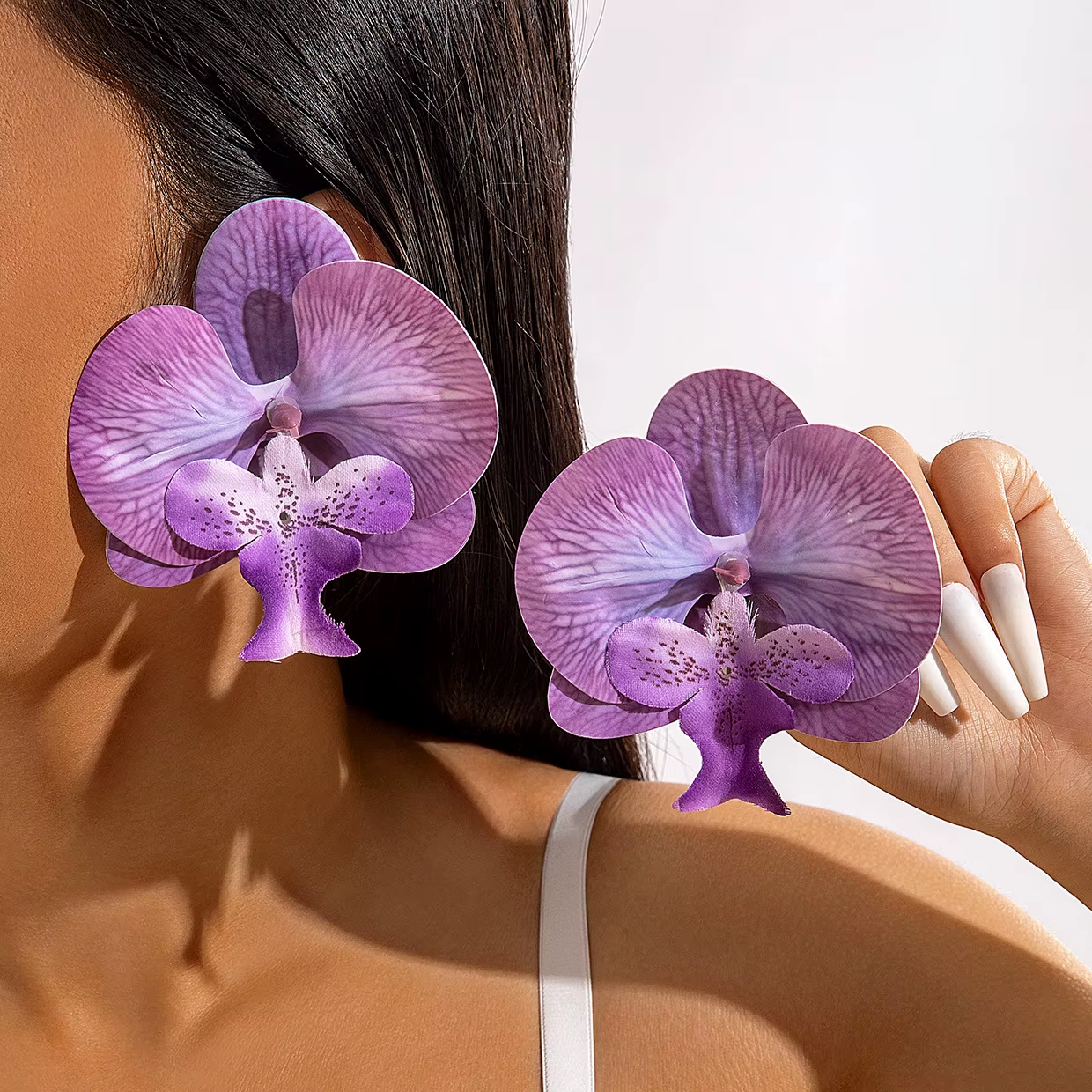 Orchid Flower Earrings