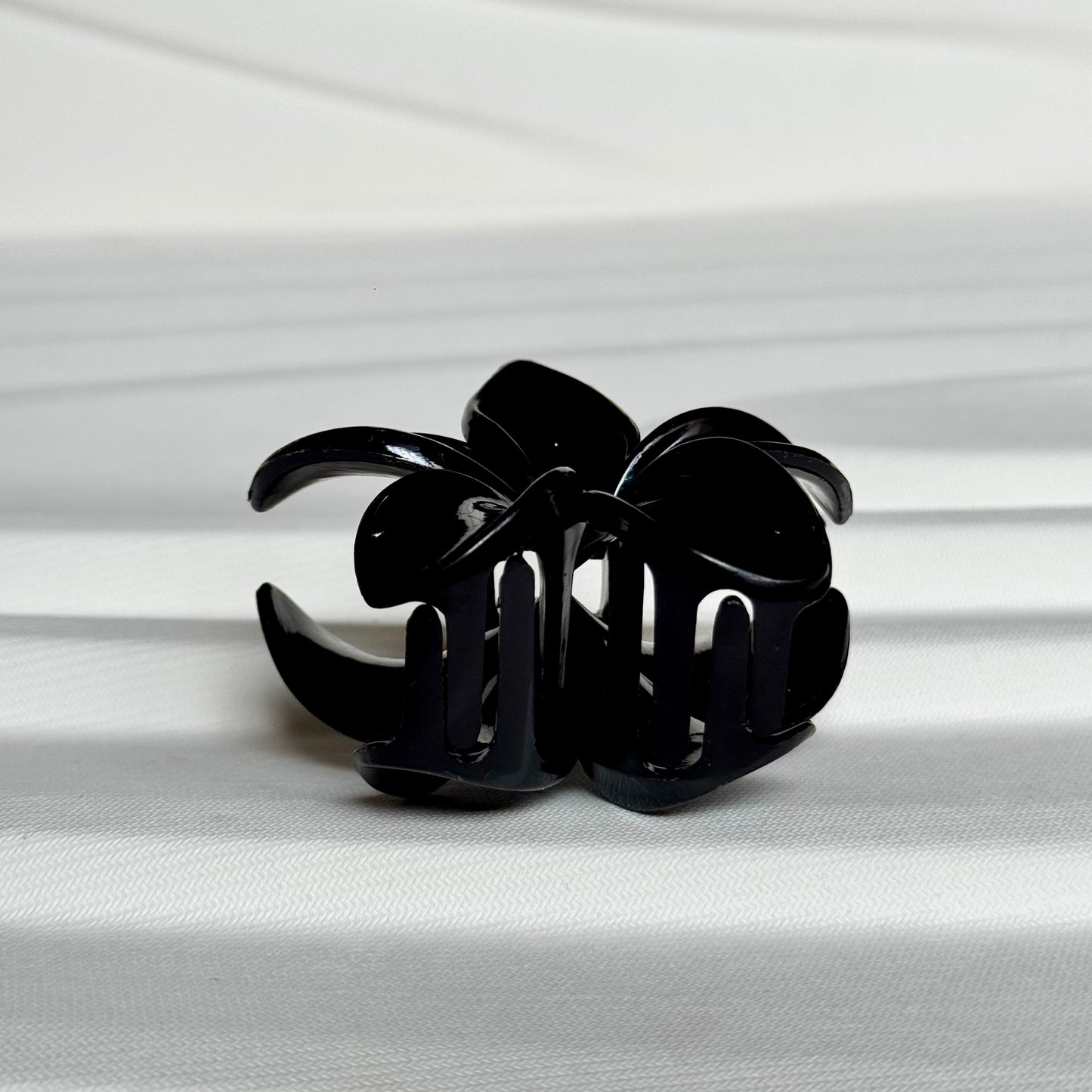 Black Flower Claw Clip