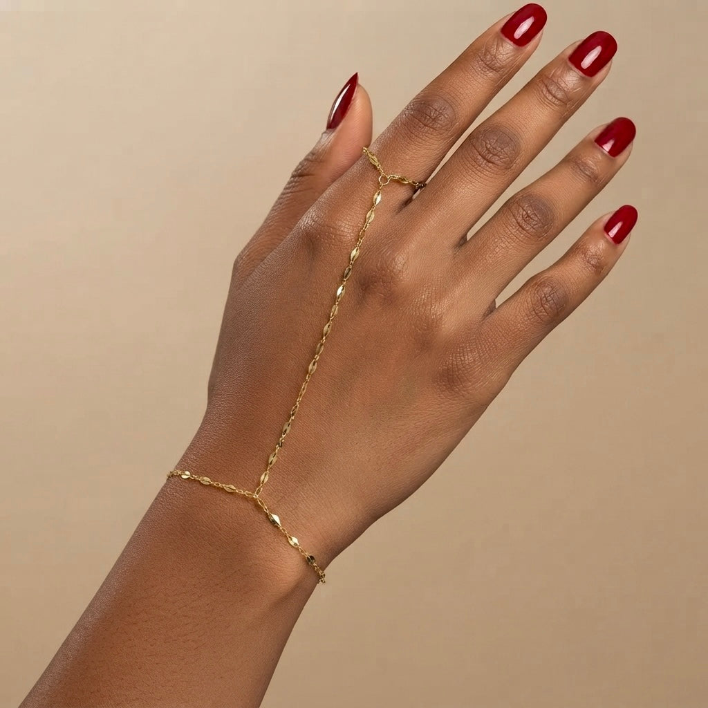 Amara Gold Hand Chain Bracelet