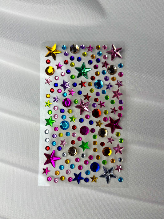 Multicolor Stars Face Gems