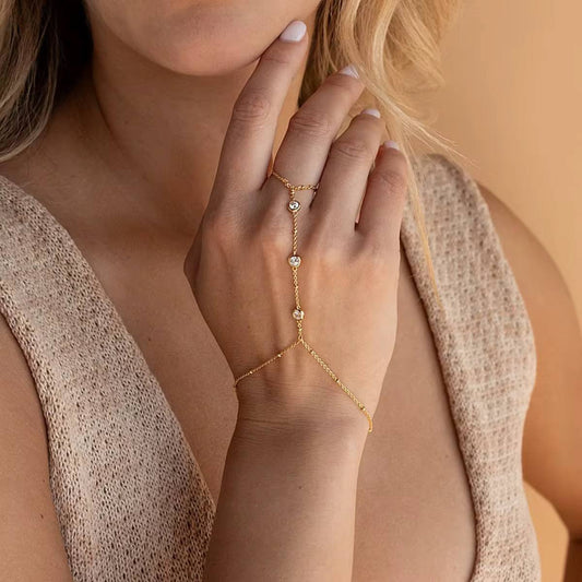 Elodie Gold Hand Chain Bracelet