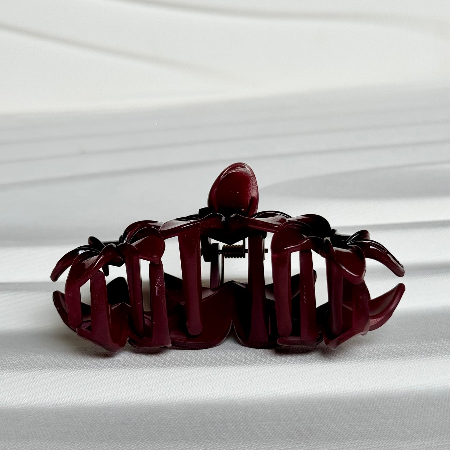 Maroon Flower Claw Clip