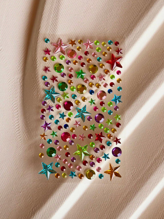 Multicolor Stars Face Gems