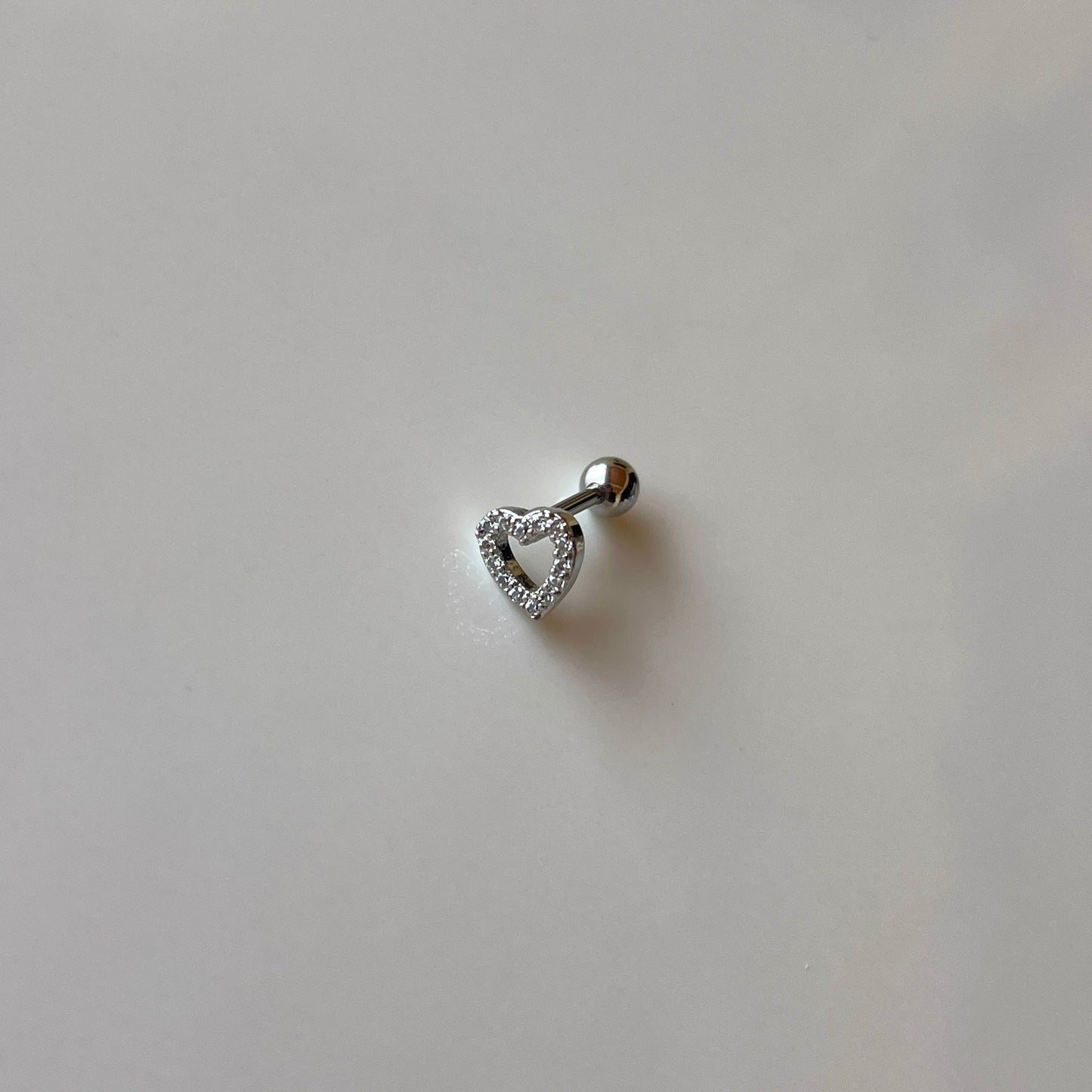 Silver Heart Ear Stud