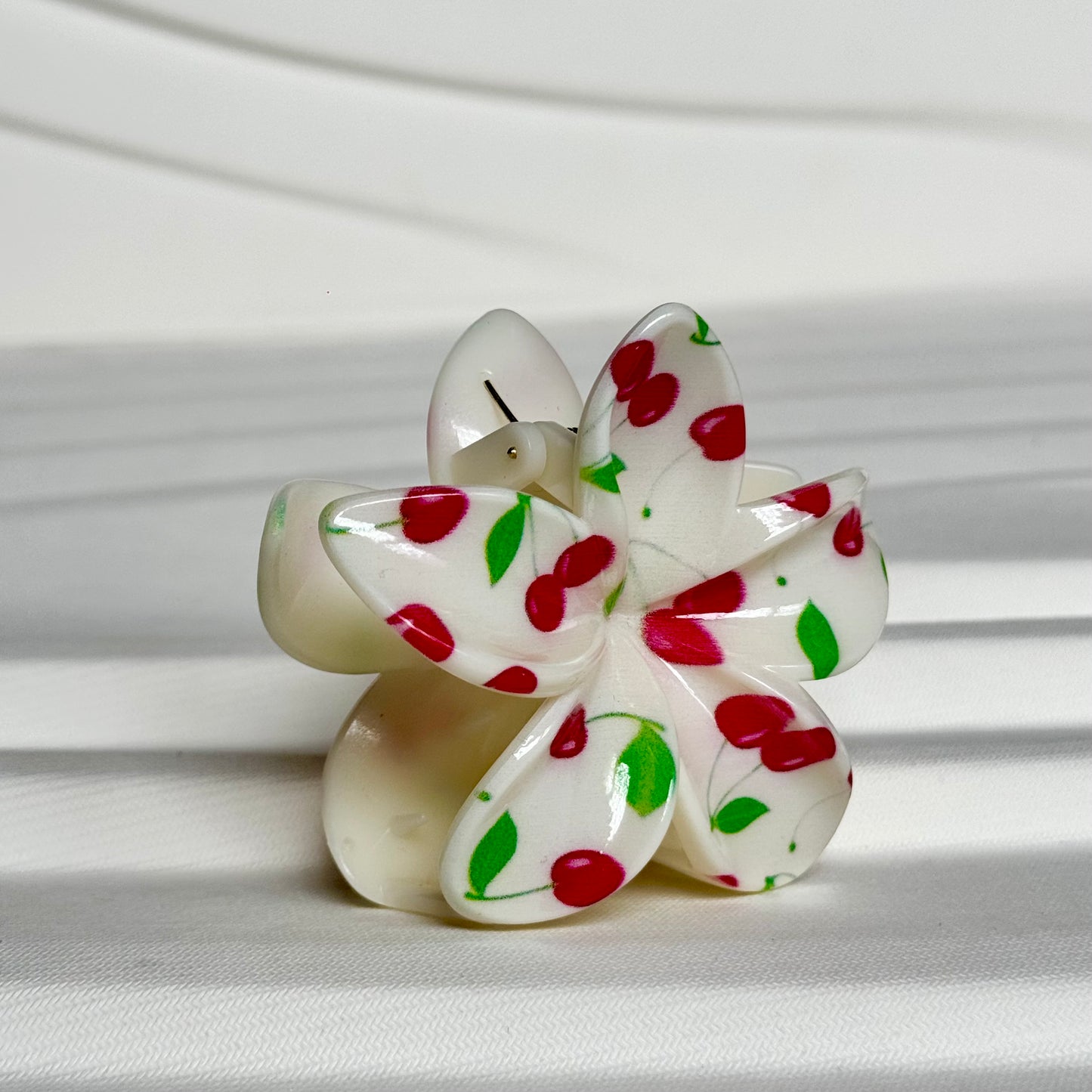 Cherry Flower Claw Clip