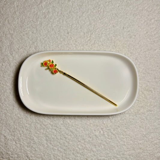 Red Flower Hairpin