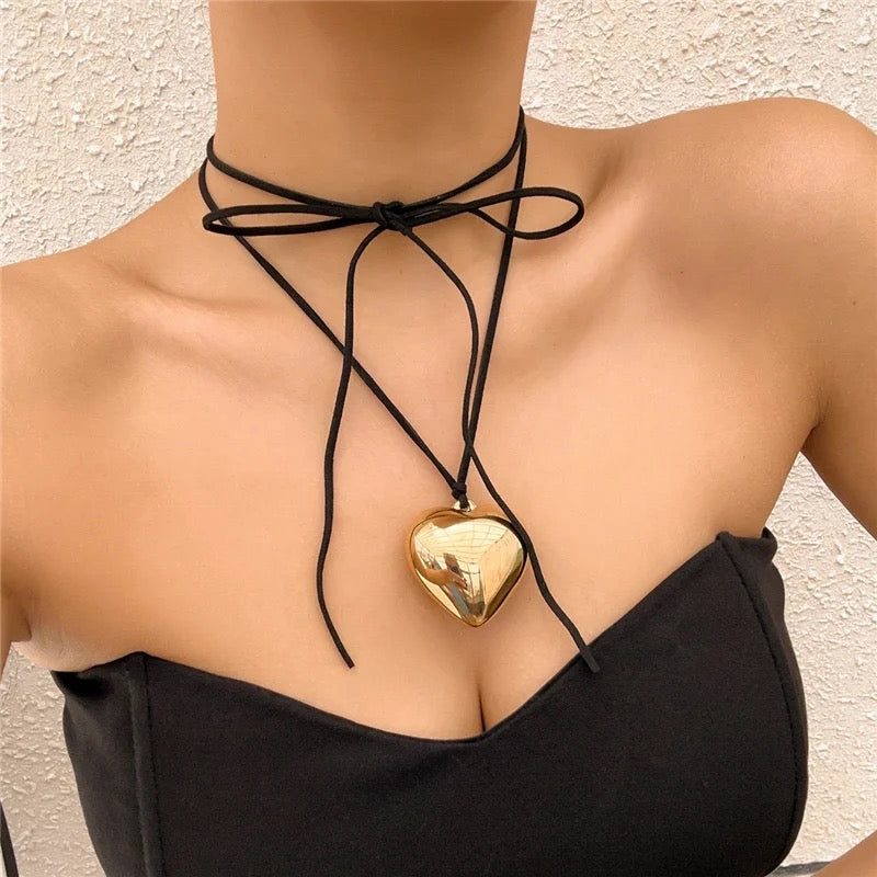 Nova Heart Choker Necklace - Queenlybypinupqueens Default Title