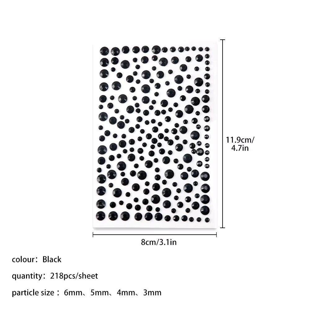 Black Crystals Face Gems