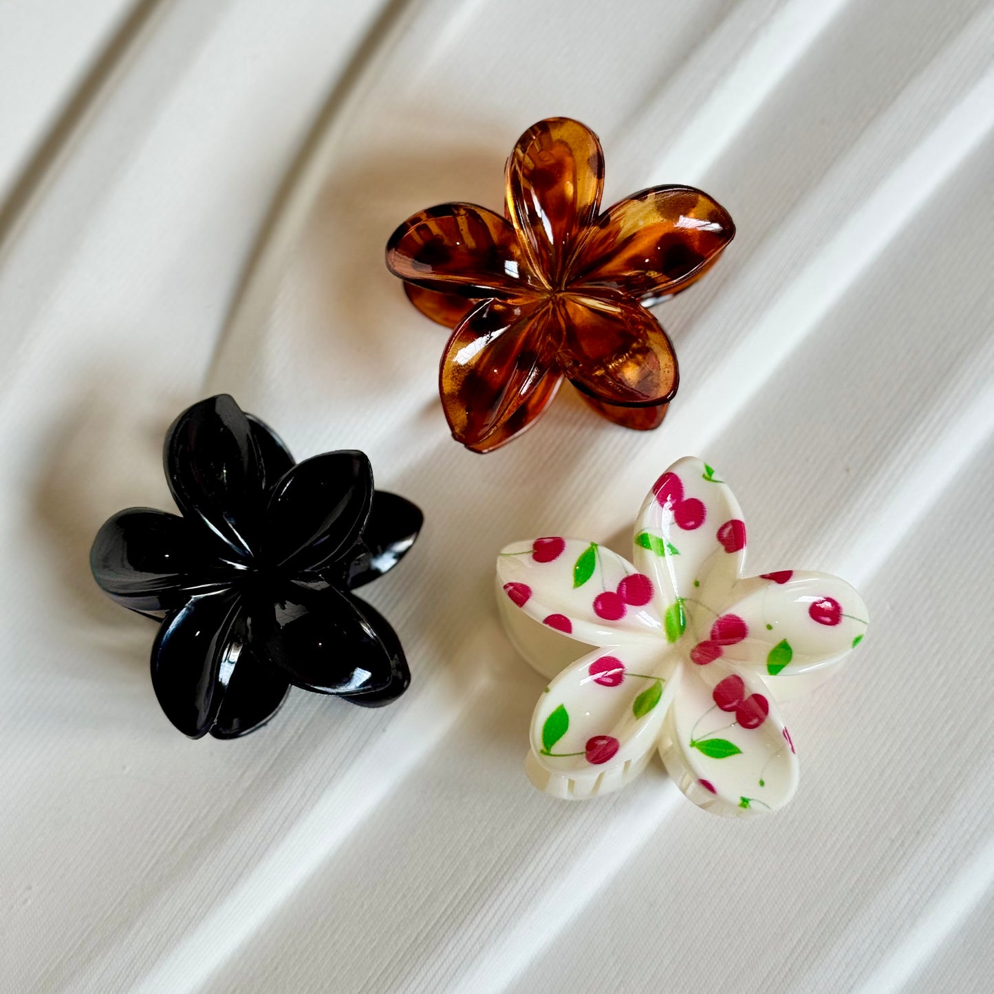 Cherry Flower Claw Clip