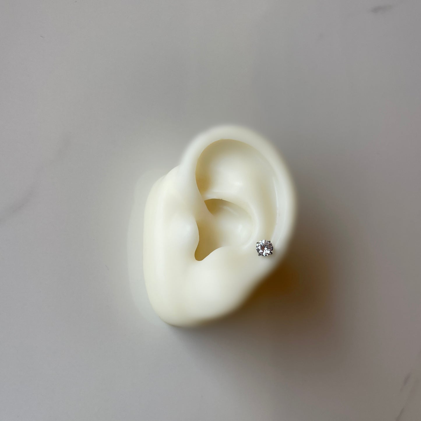 Round Ice Ear Stud