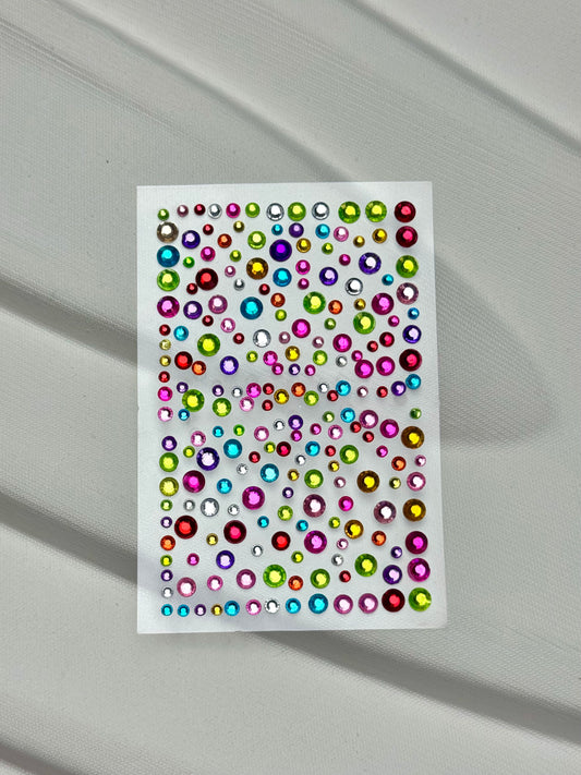 Multicolor Crystals Face Gems