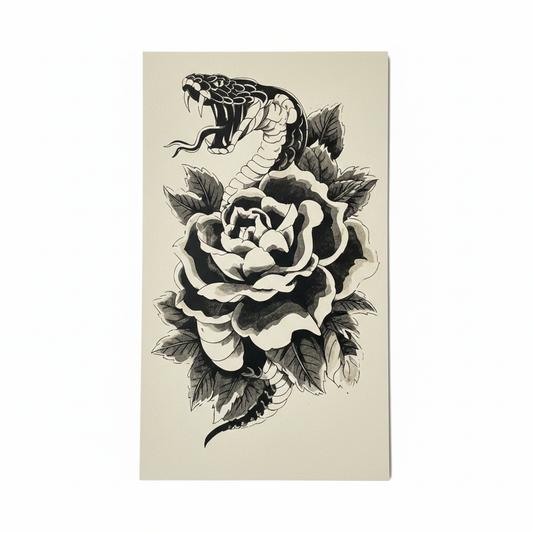 Snake Flower Semi Permanent Tattoo