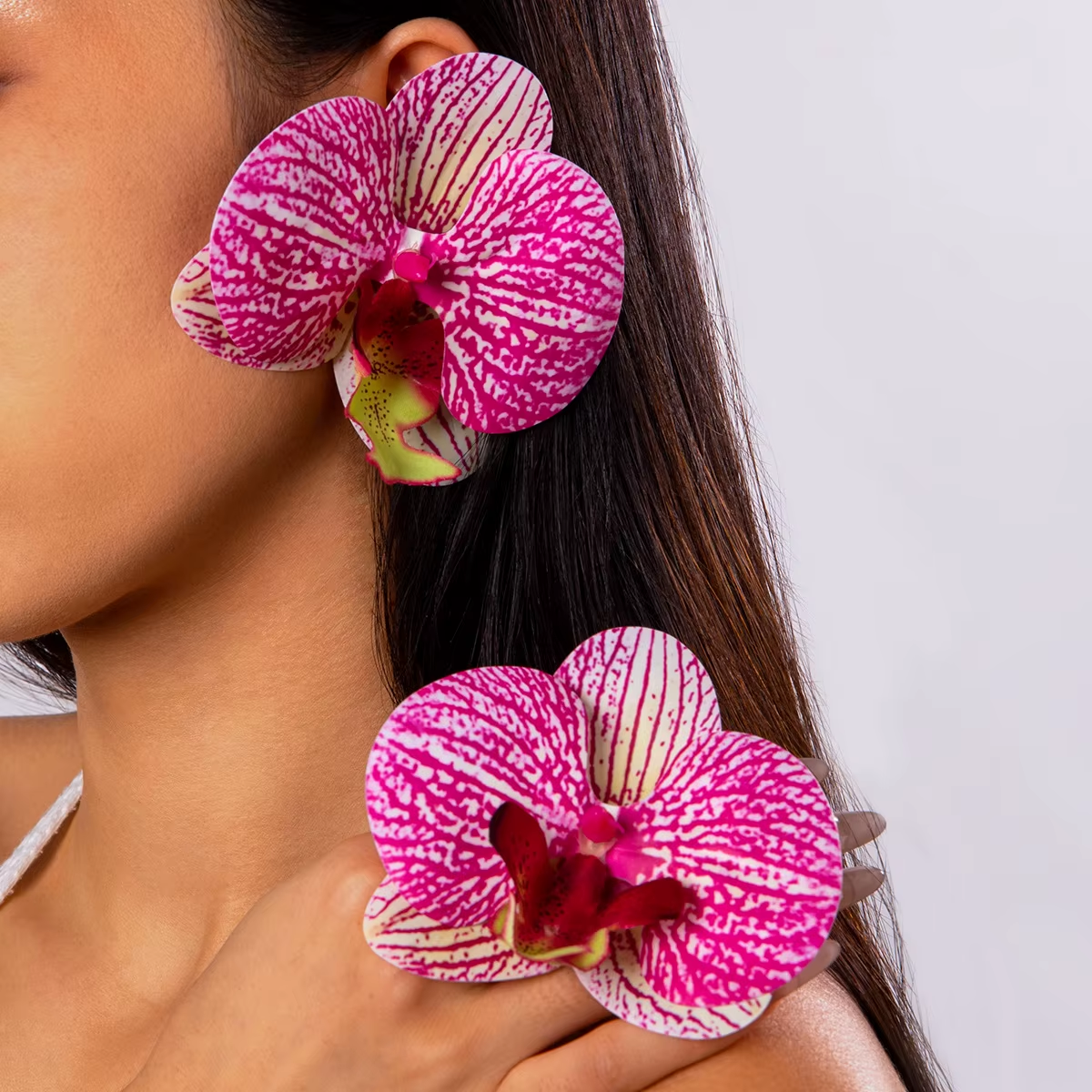 Orchid Flower Earrings