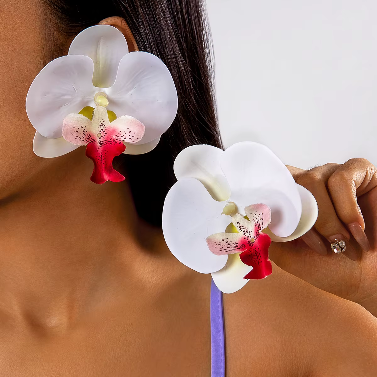 Orchid Flower Earrings