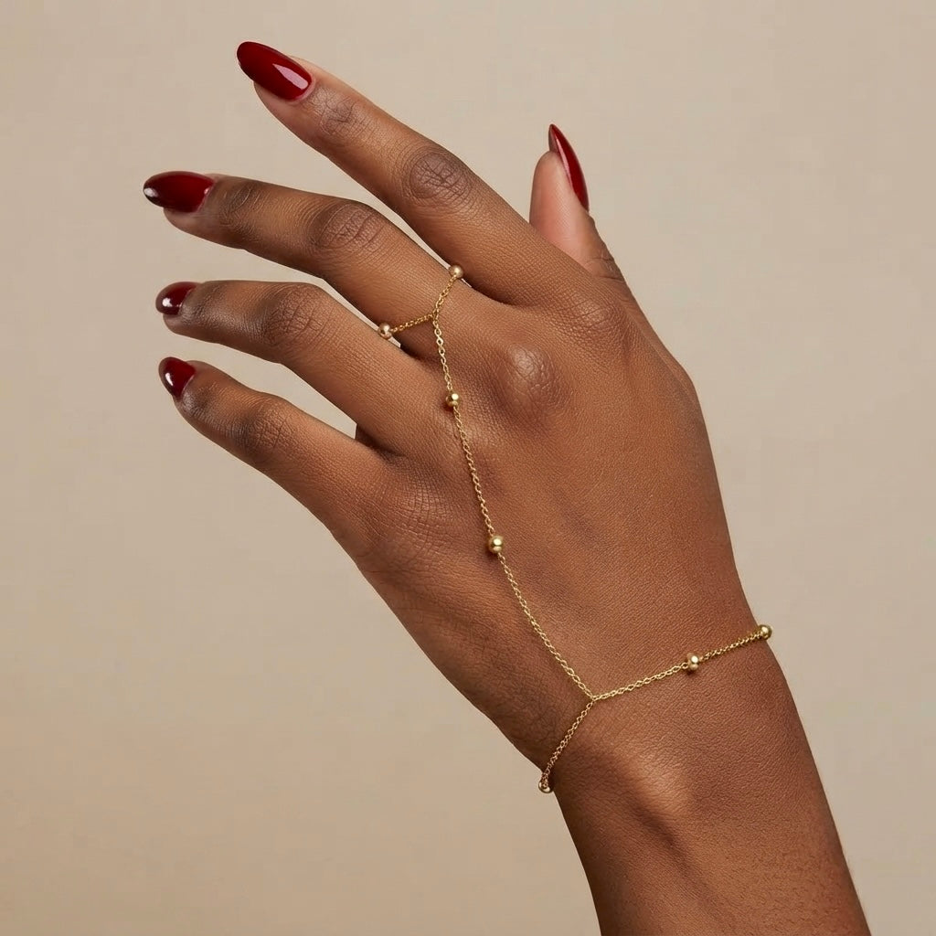 Celeste Gold Hand Chain Bracelet