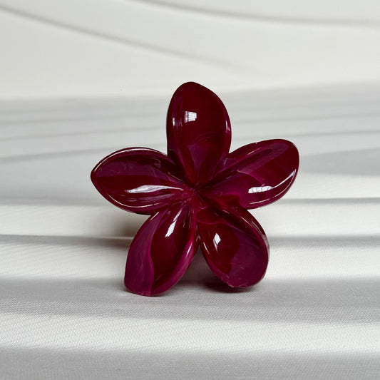 Marble Flower Claw Clip