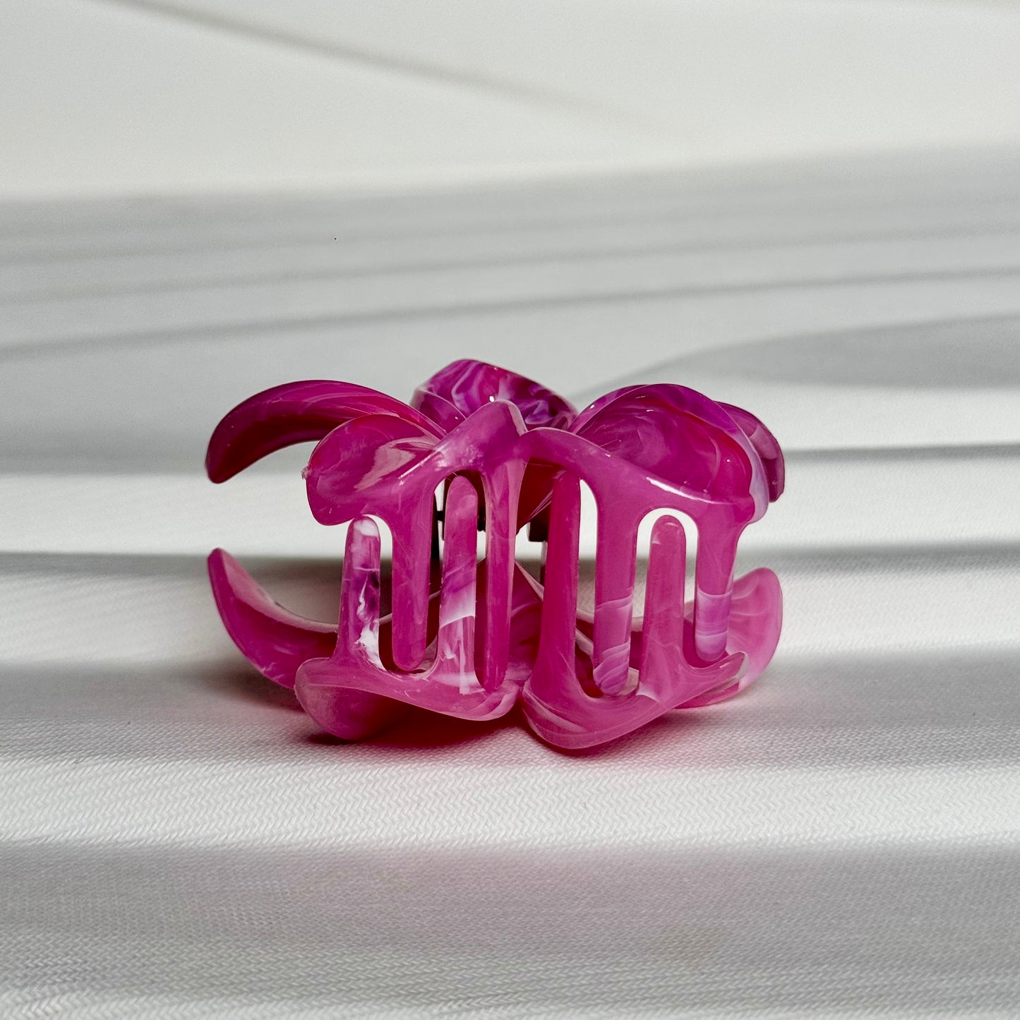 Marble Flower Claw Clip