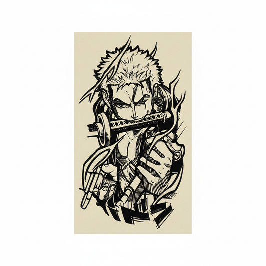 Zoro Anime Semi Permanent Tattoo