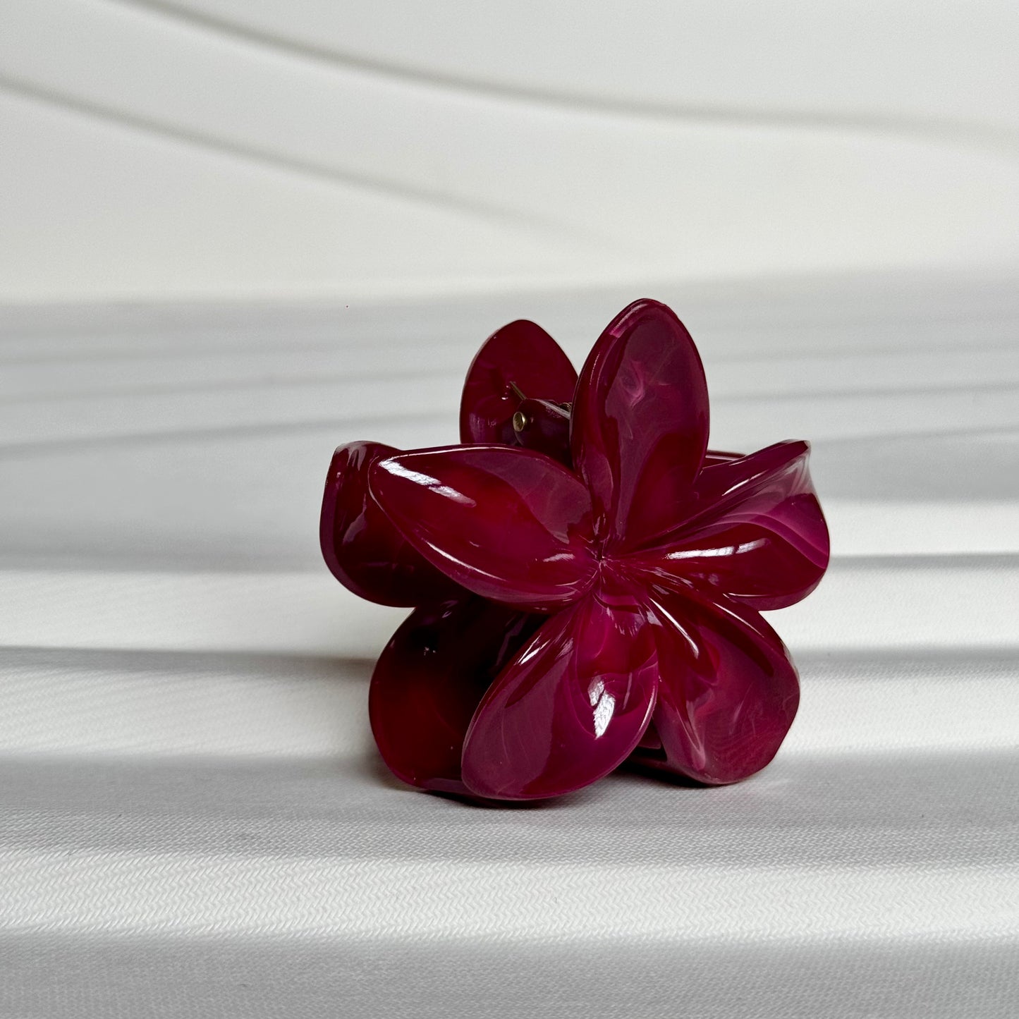 Marble Flower Claw Clip