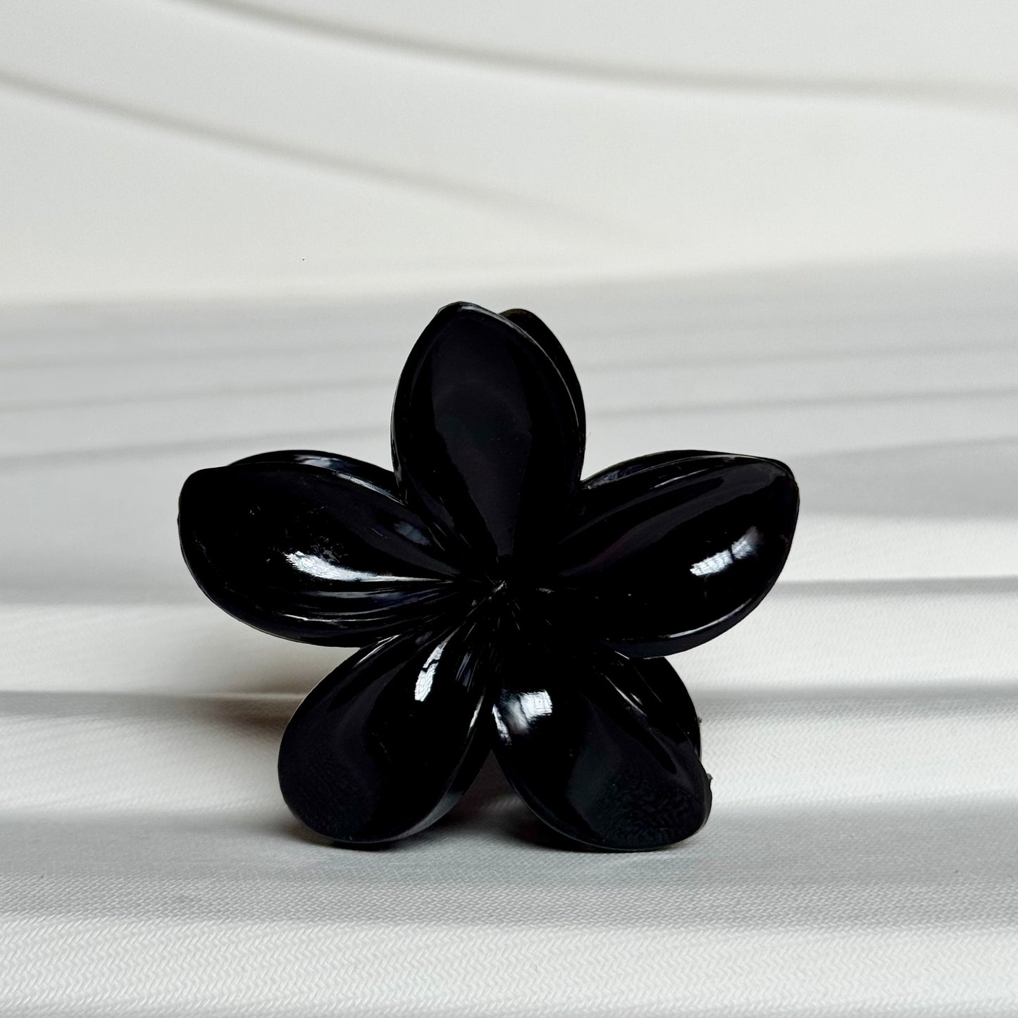Black Flower Claw Clip