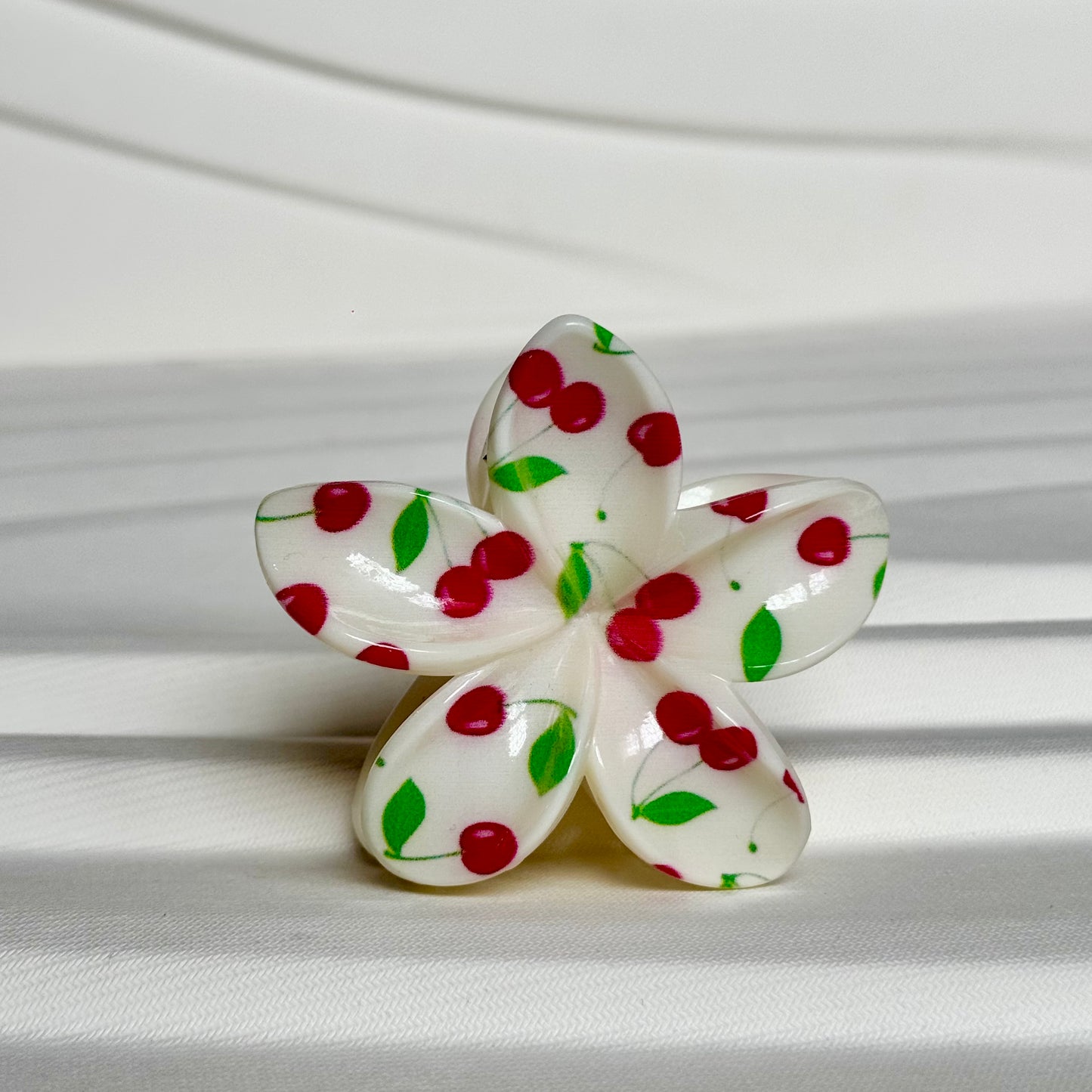Cherry Flower Claw Clip