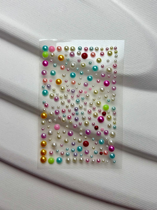 Multicolor Pearls Face Gems