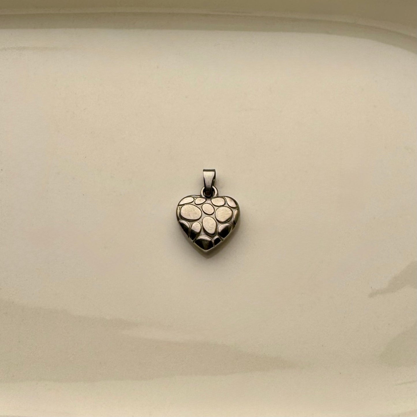 Stoned Heart Necklace-Silver