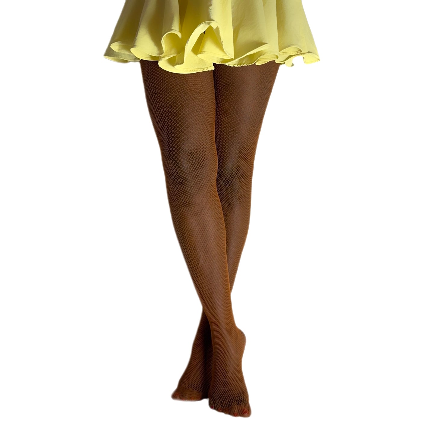 Small Holes Fishnet Stockings Caramel