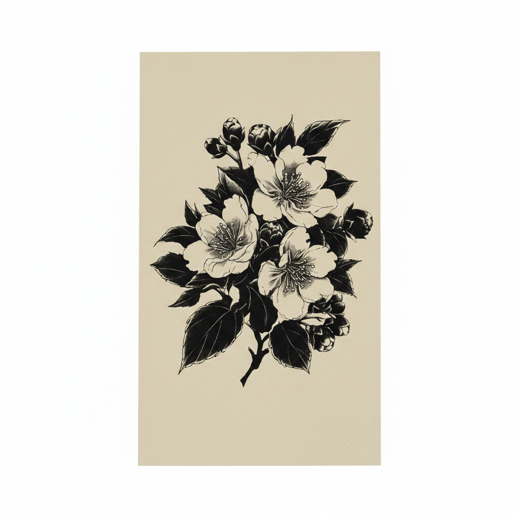 Cherry Blossom Semi Permanent Tattoo